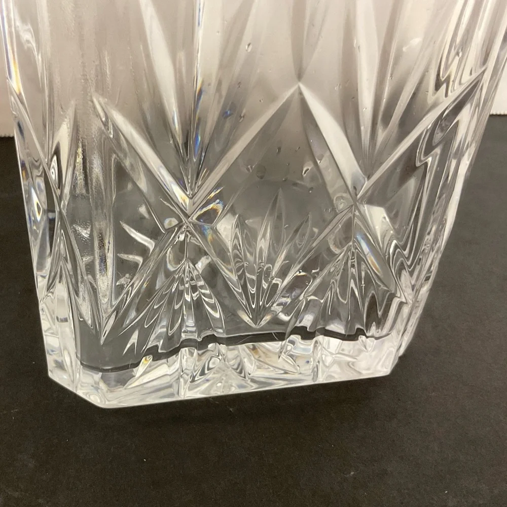 Clear Crystal Cut Glass Decanter with Stopper